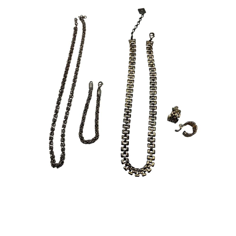 Mixed Brand Gold Silver‎ Tone Lot Womens Necklaces Bracelet Clip-On Earrings